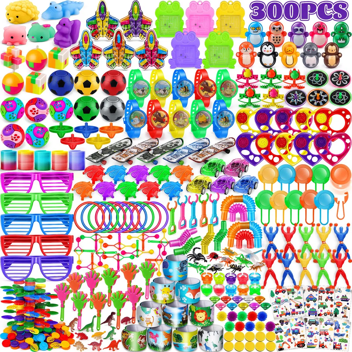 nicknack 300 Piezas Juguetes de Fiesta a Granel para Piñatas Cumpleaños, Rellenar Bolsas de Fiesta, Juguetes Piñatas de Cumpleaños Infantil para Niños y Niñas