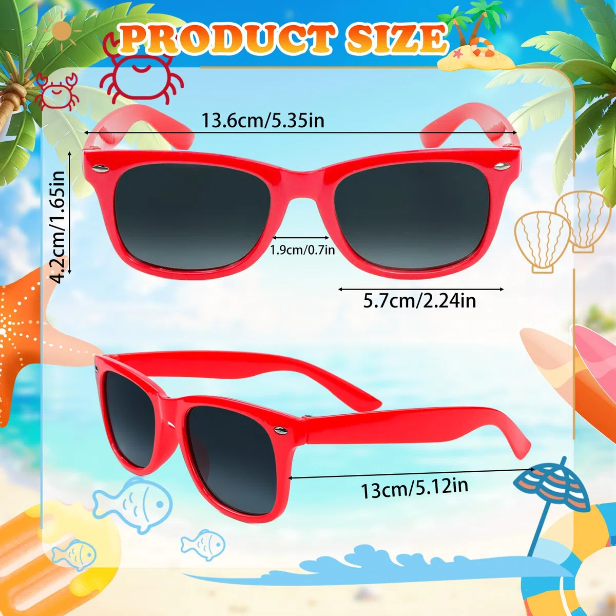 Gafas de sol Colores neón，24 unidades para niños, regalos de fiesta, para hombres y mujeres, ideales para verano, playa, piscina, cumpleaños y actividades al aire libre